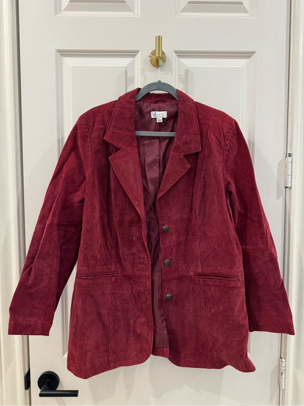 d&co Women's Wine Suede Blazer Jacket